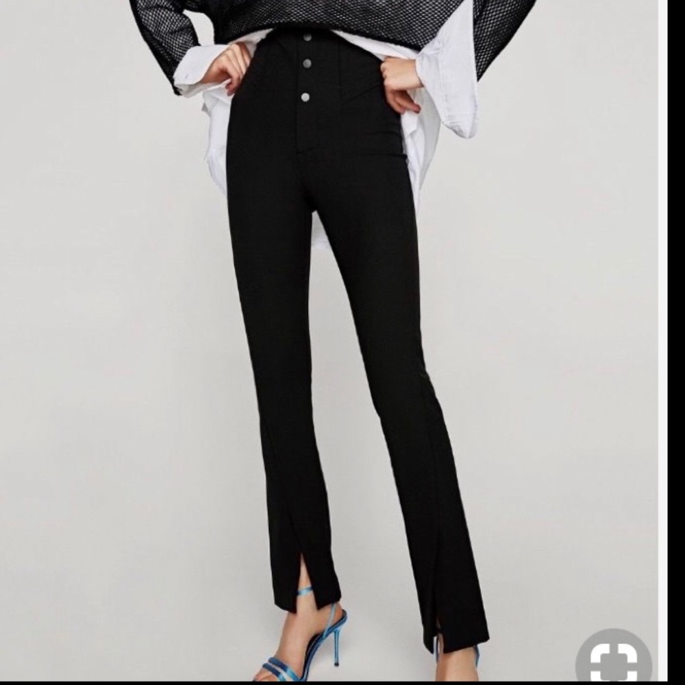 Zara trendy split front trouser pants NWT
